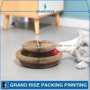 Foldable Magic Organ Cat Scratching Board With Toy Bell