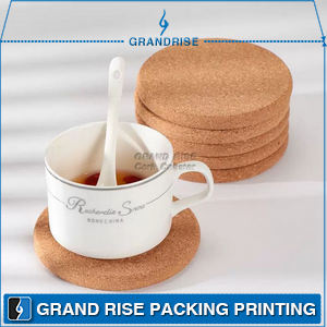 Custom Wooden Absorbable Drink Coasters Cork Base Mat