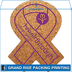 Round Coaster Cork/Paper Mat Square Pattern with Silk Screen Logo
