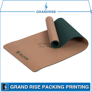 Natural Cork Yoga Mat Eco Friendly Custom Logo Cork Rubber Yoga Matt 6mm Thick Yoga